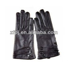 Forme a señora los guantes de la marca de fábrica, guantes genuinos del cuero de la zalea
